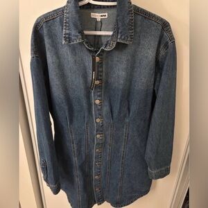 Fashion Nova Blue Denim Midi Dress